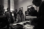 Thumbnail for File:President Bill Clinton works on his speech in the holding room at Little Rock Central High for the 40th Anniversary (01).jpg