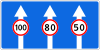 Maximum speed limits per lane