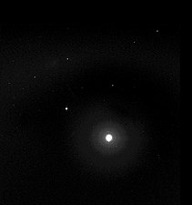 The night sky seen from Mars, with the two moons of Mars visible, taken by the NASA Spirit Rover.