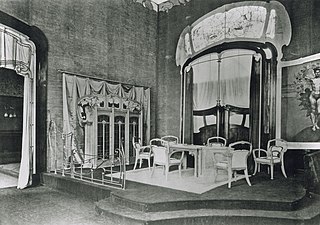 Dining room by Horta displayed at the 1902 Turin International Exposition