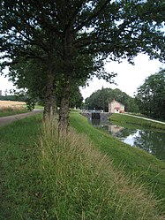 Canal and lock at Villeneuve