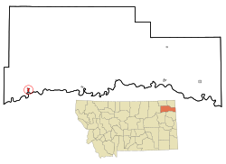 Location of Wolf Point, Montana