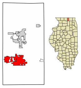 Location of Belvidere in Boone County, Illinois.