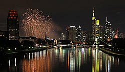 The Main in Frankfurt at night