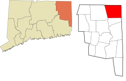 Thompson's location within the Northeastern Connecticut Planning Region and the state of Connecticut