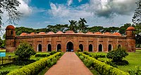 The 15th-century Sixty Dome Mosque of Khalifatabad in Bangladesh is an example of the Bengal Sultanate architecture.