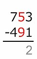 5 − 9 = … ¡El minuendo (5) es demasiado pequeño!