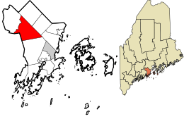 Location in Knox County and the state of Maine.