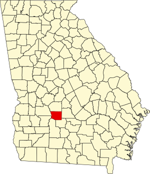 Map of Georgia highlighting Crisp County