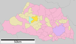 Ogawa (in bright yellow) in Saitama Prefecture