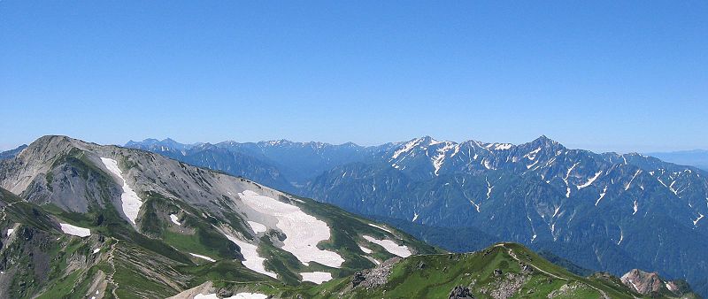 白馬岳付近から望む立山連峰