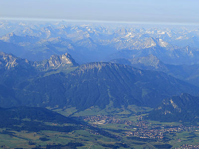 Breitenberg and Aggenstein from North. Pfronten.