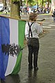 Image 18A man in Portland, Oregon with Cascadian flag on International Workers' Day, 2012 (from Pacific Northwest)