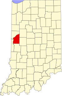 Map of Indijana highlighting Fountain County