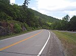 The Prospect Highway at one of the scenic overlooks along the mountainside