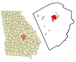 Location in Laurens County and the state of Georgia