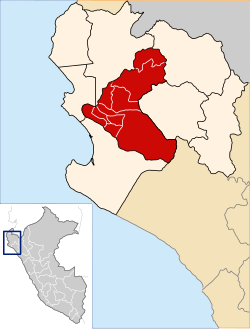 Location of Piura in the Piura Region