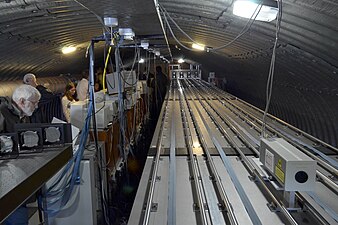 The interior of the bunker of the Cambridge Optical Aperture Synthesis Telescope