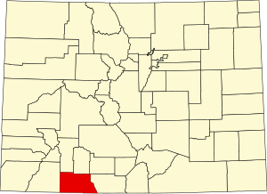 Map of Colorado highlighting Archuleta County