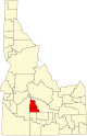 Map of Idaho highlighting Camas County