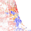 Image 21Map of racial distribution in Chicago, 2010 U.S. census. Each dot is 25 people: ⬤ White ⬤ Black ⬤ Asian ⬤ Hispanic ⬤ Other (from Chicago)