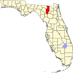 A state map highlighting Columbia County in the corner part of the state. It is medium in size and narrow in shape.