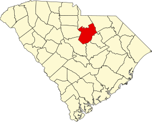 Map of South Carolina highlighting Kershaw County