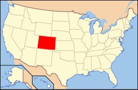Map of the United States with Colorado highlighted
