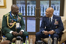 General Charles CQ Brown, Jr., Chairman of the Joint Chiefs of Staff, attends a country briefing at Ambassador Howard A. Van Vranken's, US Ambassador to Botswana, residence in Gaborone, Botswana, June 24, 2024 - 21.jpg