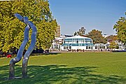 Grugapark, Kranichwiese facing the Orangerie and the sculpture Orion