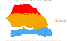 Köppen–Geiger climate classification map at 1-km resolution for Senegal (1991–2020)