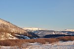 Mountains and forest in a winter setting