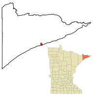 Location of the city of Grand Marais within Cook County, Minnesota