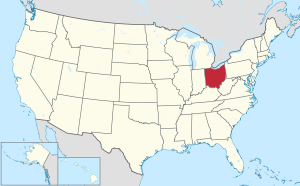 Map o the Unitit States wi Ohio hielichted