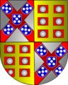 Coat of Arms of Álvaro of Braganza after his marriage with Philippa of Melo, mixing the Braganzas coat of arms with the Melo family's.