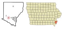 Location of Middletown, Iowa