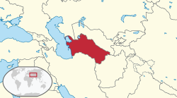 Kinaroroonan ng  Turkmenistan  (red)