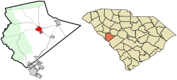 Location of Edgefield, South Carolina