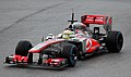 Sergio Pérez testing the McLaren MP4-28 in Montmelo (2013).