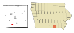 Location of Cincinnati, Iowa