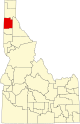 Map of Idaho highlighting Kootenai County