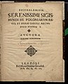 Epithalamivm serenissimi Sigismvndi III 1592