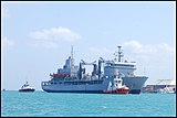 INS Aditya during berthing operation.