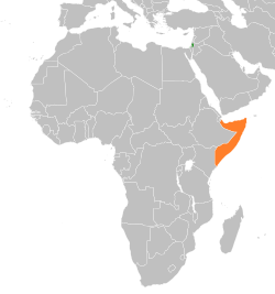 Map indicating locations of Palestine and Somalia