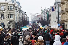 A crowded street scene