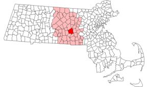 Poziția localității Worcester, Massachusetts