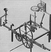 Optical-grinding engine model (1822), drawn in 30° isometric perspective[10]