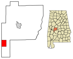 Location of Uniontown in Perry County, Alabama