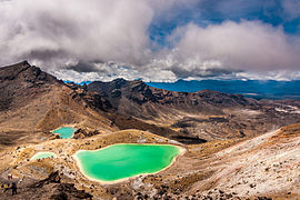 Lagos Esmeralda no monte Tongariro.