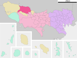 Location of Ōme in Tokyo